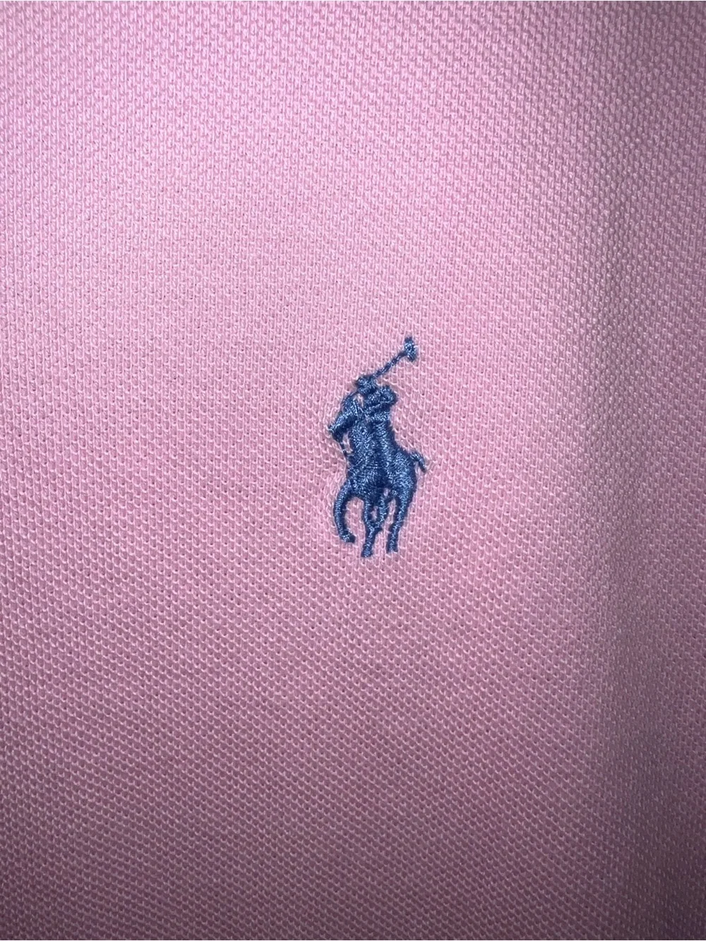Polo Ralph Lauren Light Pink Polo with Blue Pony Embroidery, Custom Slim Fit, M